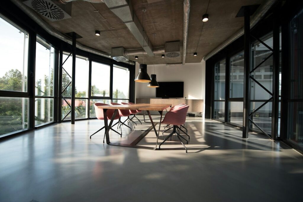 Spacious boardroom for Business meeting at a corporate retreat for company executives